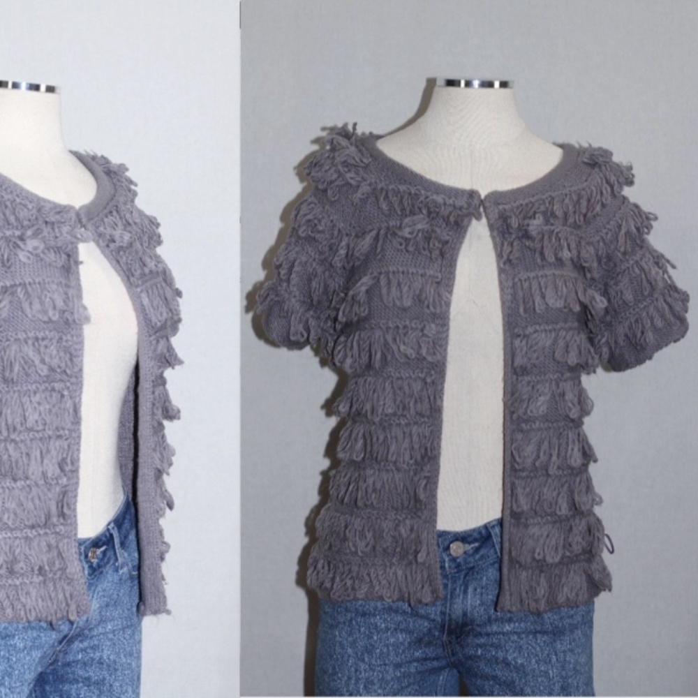 Grey Fringed Sweater - Picture 9 of 11